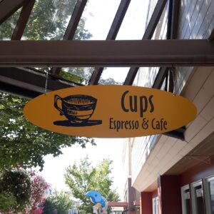cups espresso caffe sign